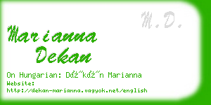 marianna dekan business card